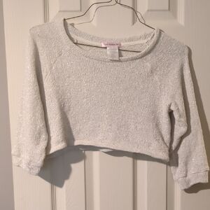 Women's White Cropped Sweater